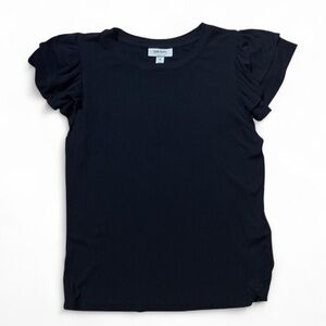 On 34th by Macy’s Black ruffle sleeve ribbed tee. Rayon/spandex Medium